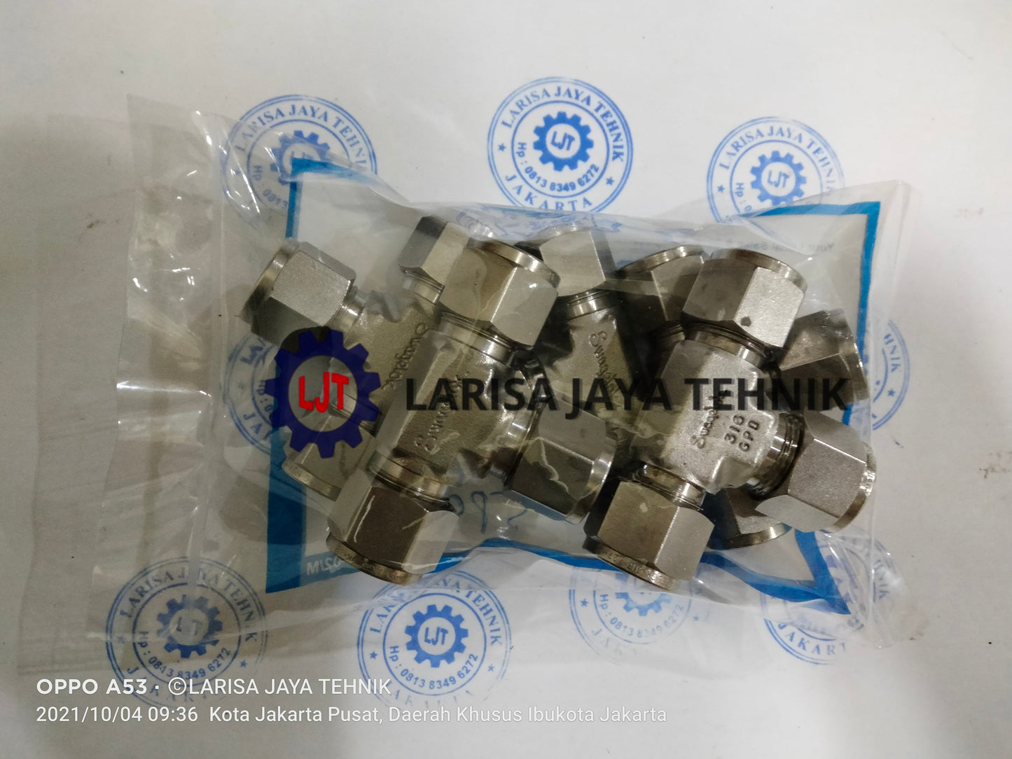Union Tee 3/4"Od, Stainless 316L