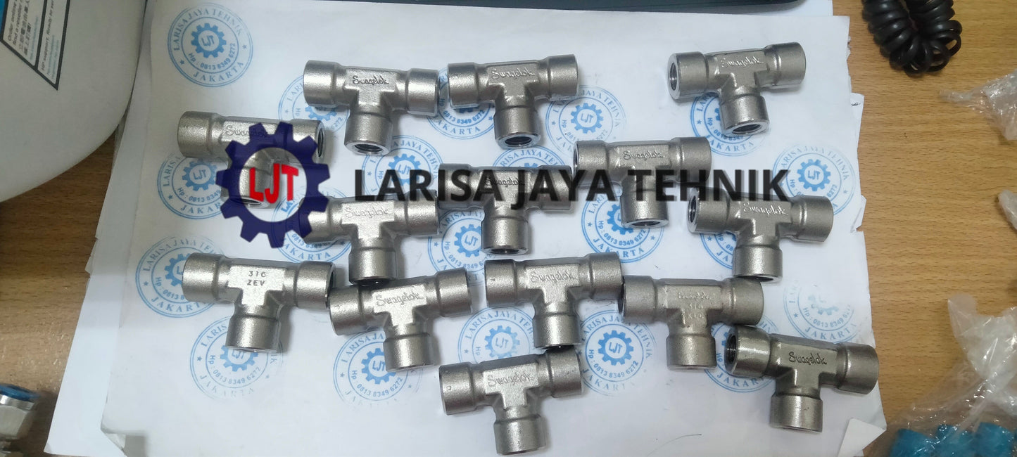 Union Tee 1/4"Od, Stainless 316L