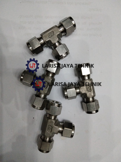 Union Tee 1/2"Od, Stainless 316L